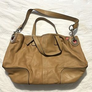 Soft tan leather Coach tote